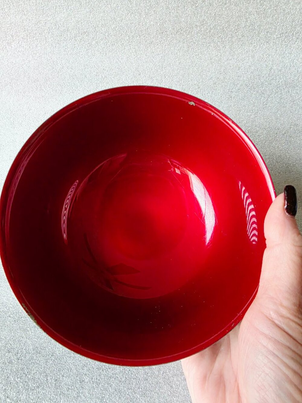 Vintage Reed & Barton 1120 Paul Revere Silverplate Bowl Ruby Red Enamel MCM